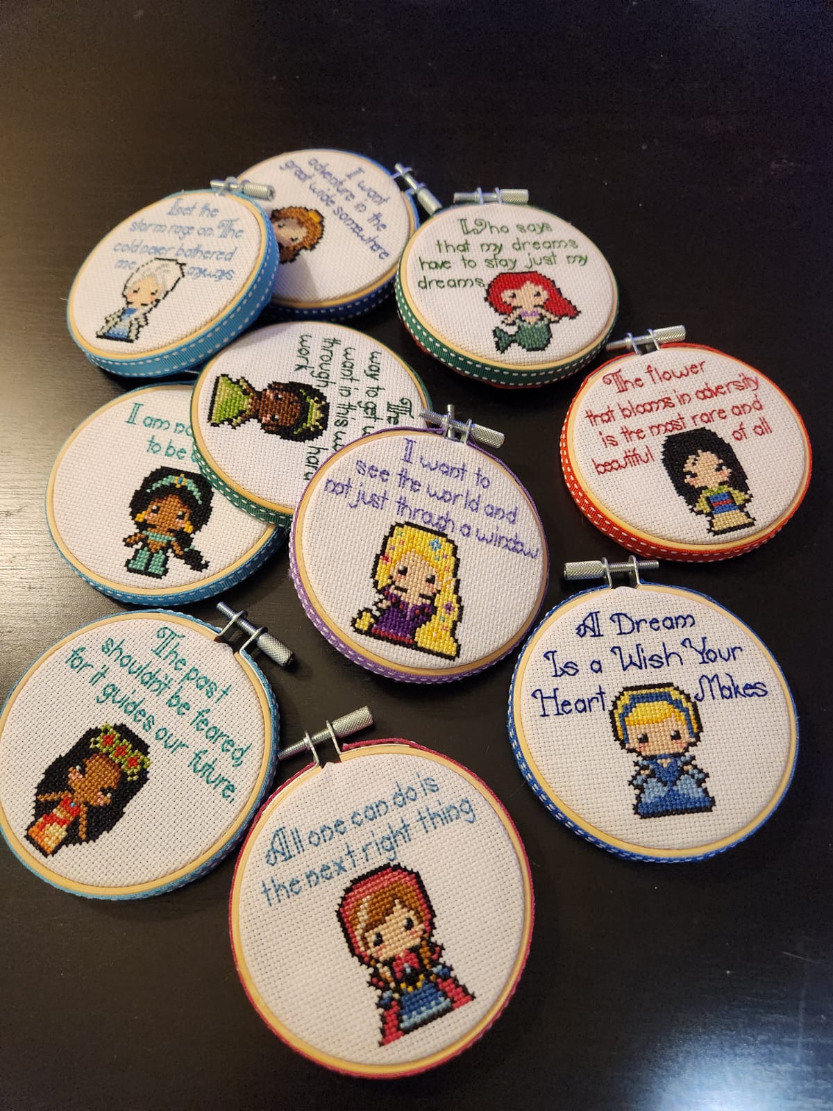 Whispering Woods cross-stitch art, a serene forest landscape